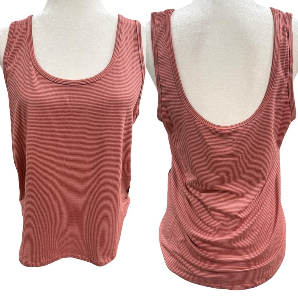 NEW Fundamental Coast Women's Red Pink Striped‎ Tank Small